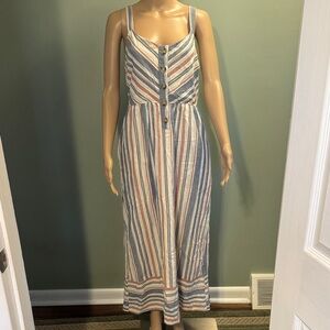 Madison & Berkeley Striped Button-Down Maxi Dress size Medium